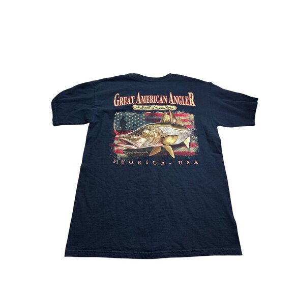 Reel Legends Great American Angler Mens Navy Graphic T-Shirt M Cotton - Picture 5 of 5